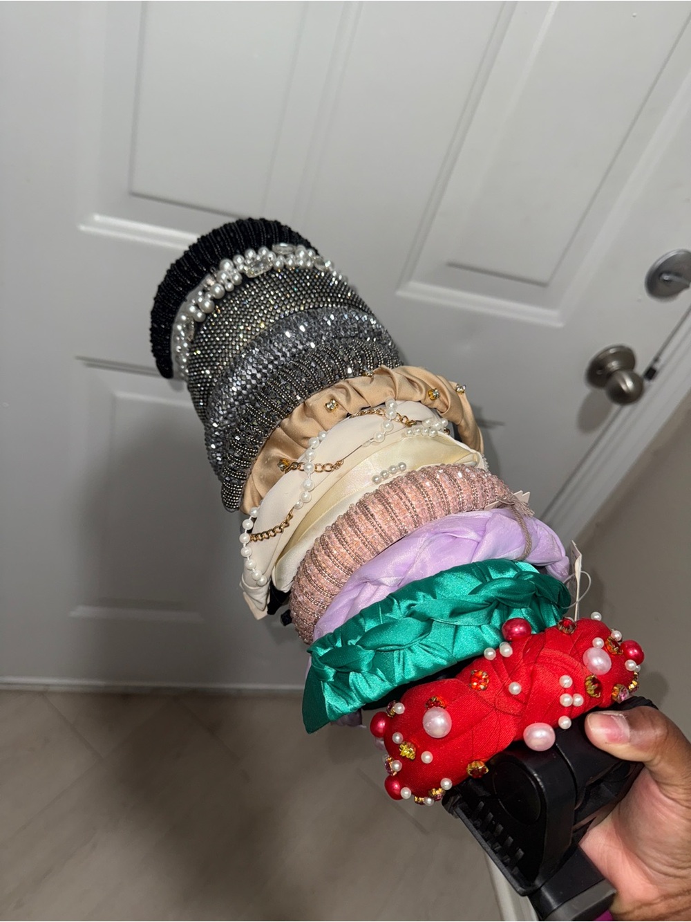 13 PackAssorted Women’s Decorative Headbands - Red, Green, Purple, Pink, Cream